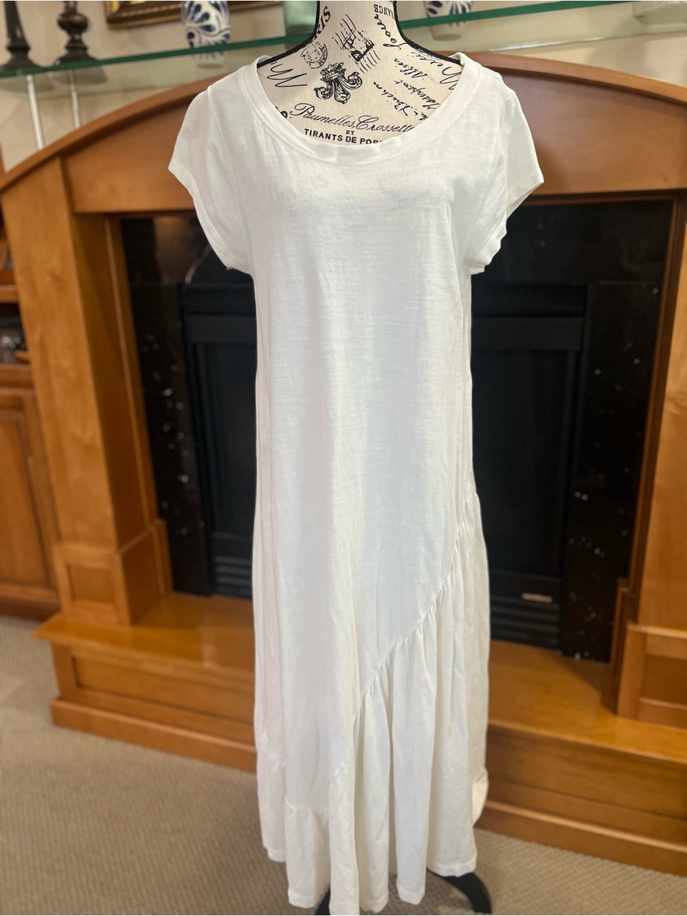 Free People White Short-Sleeve Maxi Dress